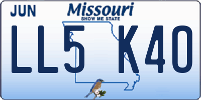 MO license plate LL5K4O