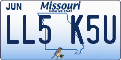 MO license plate LL5K5U