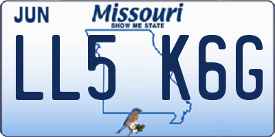 MO license plate LL5K6G