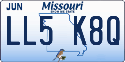 MO license plate LL5K8Q