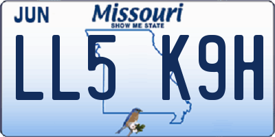 MO license plate LL5K9H