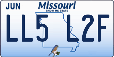 MO license plate LL5L2F