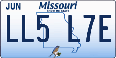 MO license plate LL5L7E