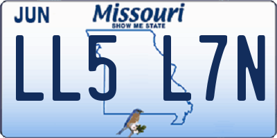 MO license plate LL5L7N