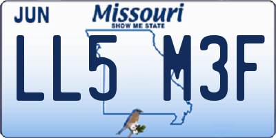 MO license plate LL5M3F