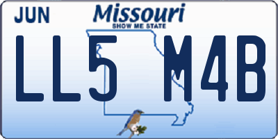 MO license plate LL5M4B