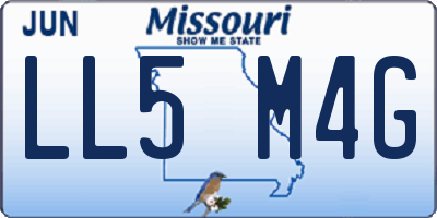 MO license plate LL5M4G