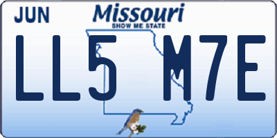 MO license plate LL5M7E