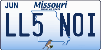 MO license plate LL5N0I