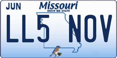 MO license plate LL5N0V