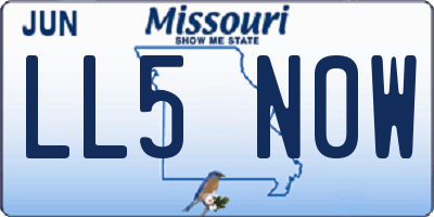 MO license plate LL5N0W