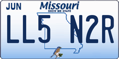 MO license plate LL5N2R