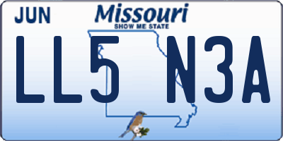 MO license plate LL5N3A