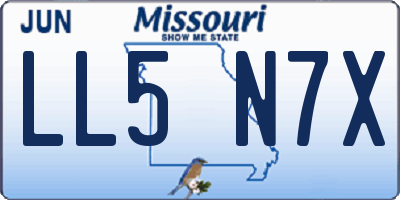 MO license plate LL5N7X