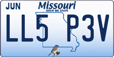 MO license plate LL5P3V