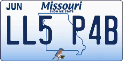 MO license plate LL5P4B