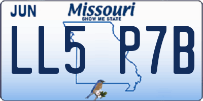 MO license plate LL5P7B