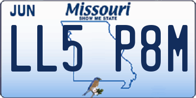 MO license plate LL5P8M