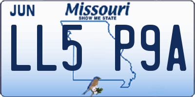 MO license plate LL5P9A
