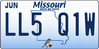 MO license plate LL5Q1W