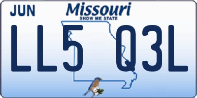 MO license plate LL5Q3L