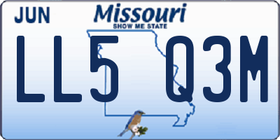 MO license plate LL5Q3M