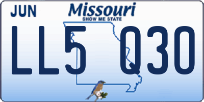 MO license plate LL5Q3O