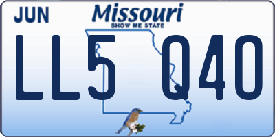 MO license plate LL5Q4O