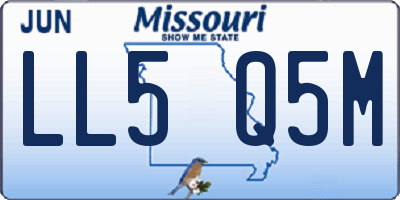 MO license plate LL5Q5M