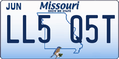 MO license plate LL5Q5T