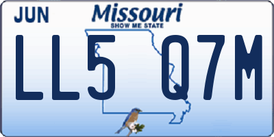 MO license plate LL5Q7M