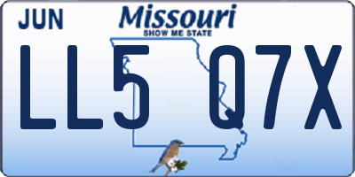 MO license plate LL5Q7X
