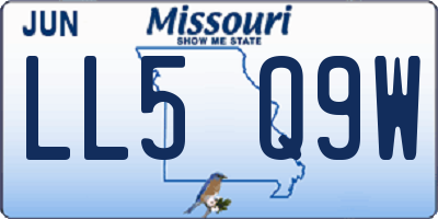 MO license plate LL5Q9W