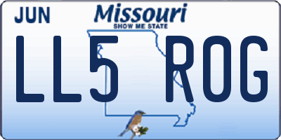 MO license plate LL5R0G