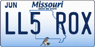 MO license plate LL5R0X