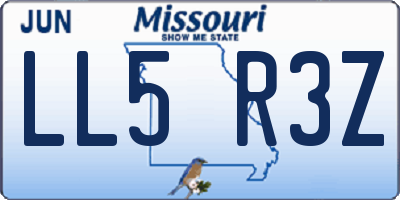 MO license plate LL5R3Z