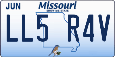 MO license plate LL5R4V