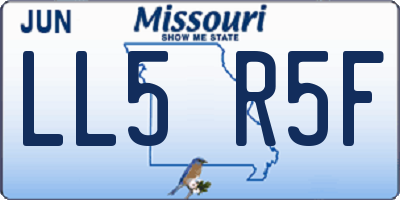 MO license plate LL5R5F