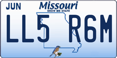 MO license plate LL5R6M