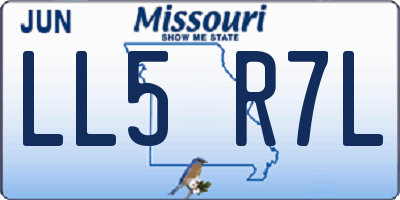 MO license plate LL5R7L