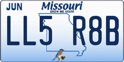 MO license plate LL5R8B