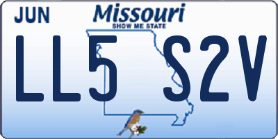 MO license plate LL5S2V