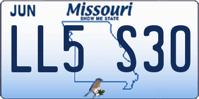MO license plate LL5S3O