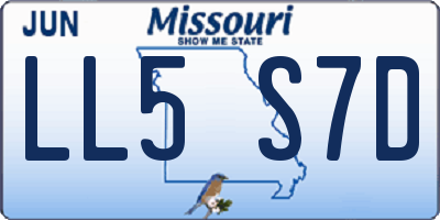 MO license plate LL5S7D