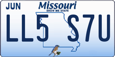 MO license plate LL5S7U