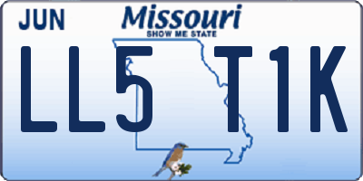 MO license plate LL5T1K