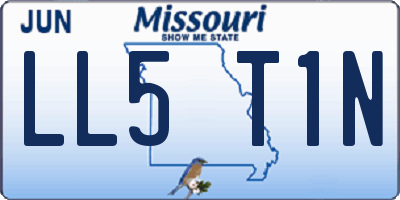 MO license plate LL5T1N