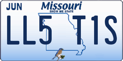MO license plate LL5T1S