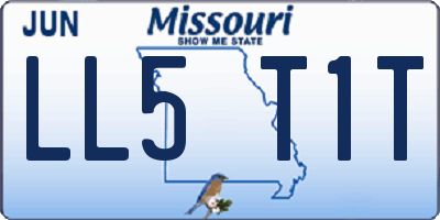 MO license plate LL5T1T