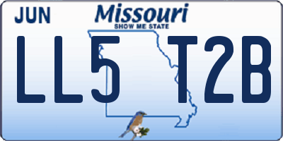 MO license plate LL5T2B